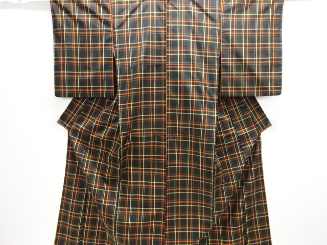 JAPANESE KIMONO / YONEZAWA TSUMUGI / ENSEMBLE / WOVEN GRID
